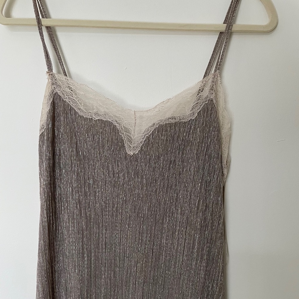 Zara Gold Lace Slip Dress - Picture 3 of 5